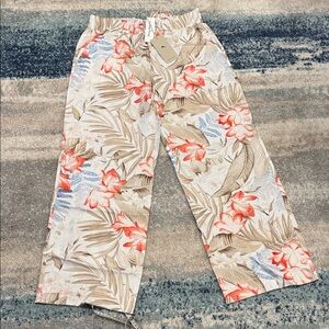 Tommy Bahama Floral Tropical Print Pants. 100% Linen